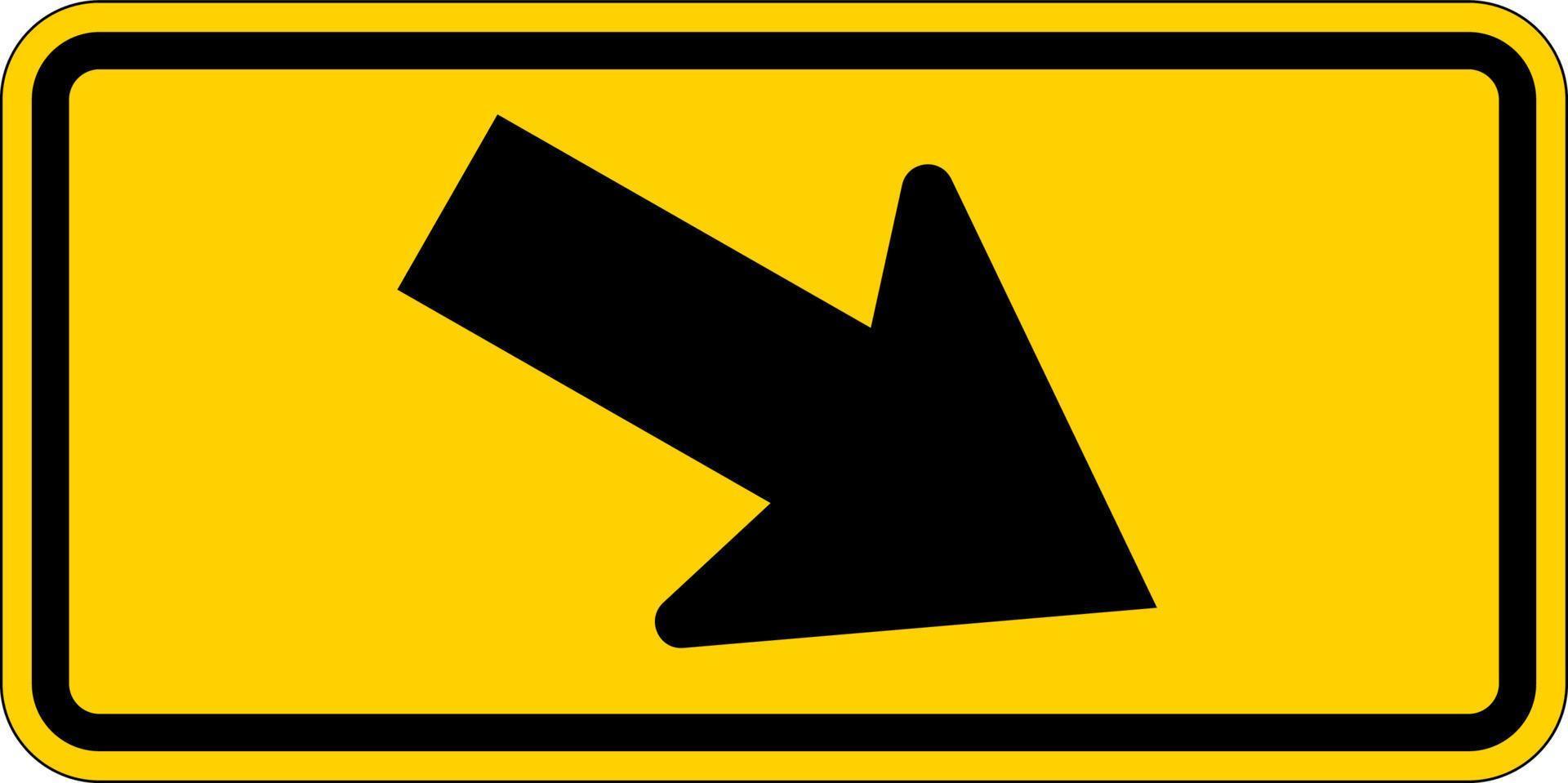 Flèche diagonale vers la droite signe sur fond blanc vecteur
