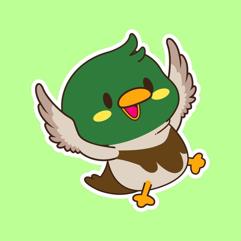 mignon petit canard colvert illustration vectorielle vecteur