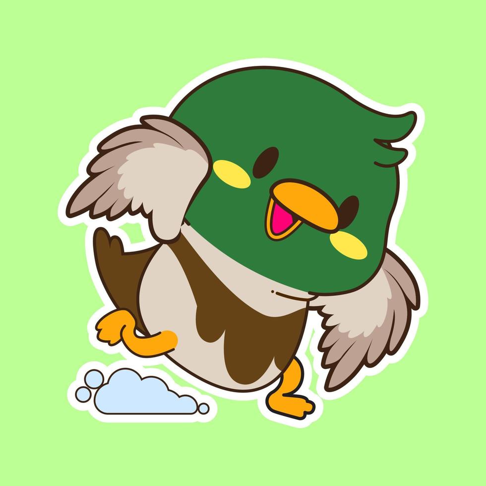 mignon petit canard colvert illustration vectorielle vecteur