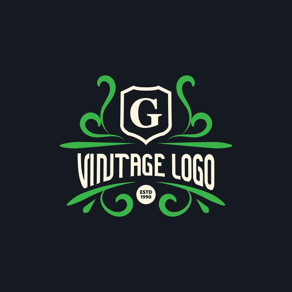 modèle de logo vintage ou style de logo rétro avec une couleur élégante vecteur