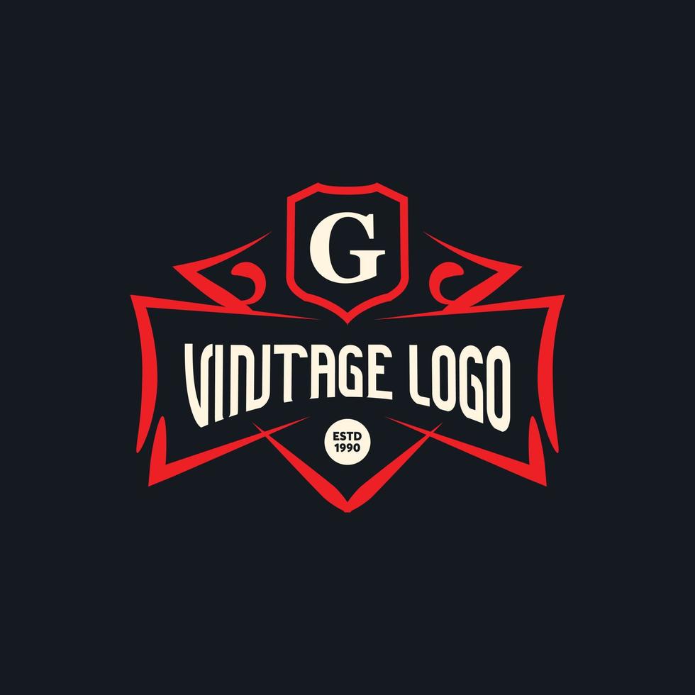 modèle de logo vintage ou style de logo rétro avec une couleur élégante vecteur