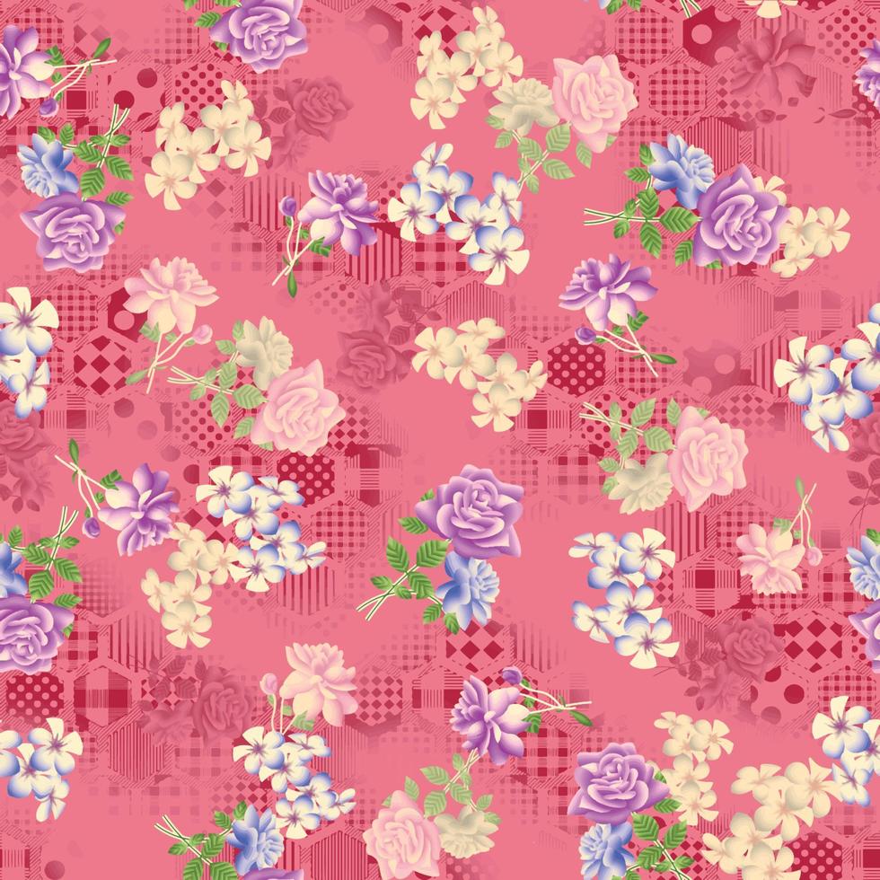 motif floral harmonieux dans vector.vector collection de motifs harmonieux. fleurs sauvages, feuilles, branches, bonbons répéter l'ensemble de conception de motifs. papier peint, tissu ou dessin de vecteur