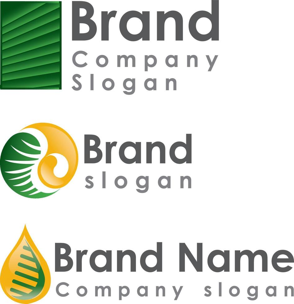 icônes de logo d'huile de palme vecteur