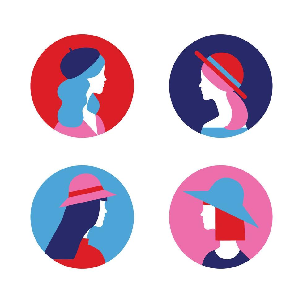 femmes portant des chapeaux vecteur