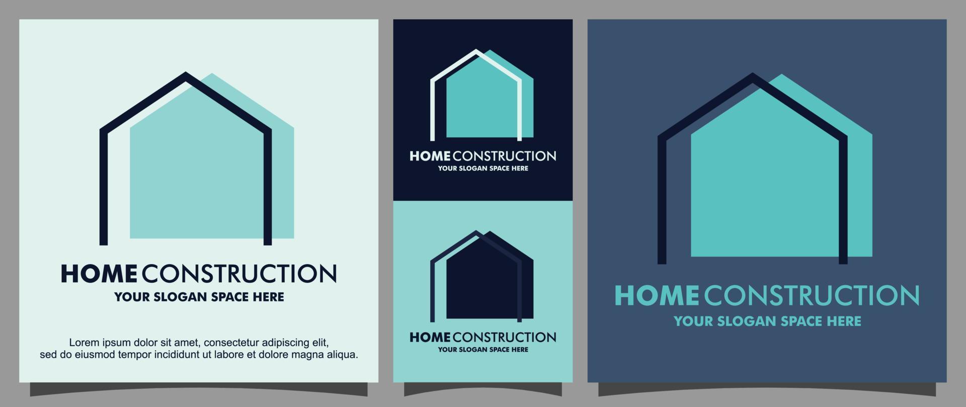 modèle de conception de logo de construction de maison vecteur