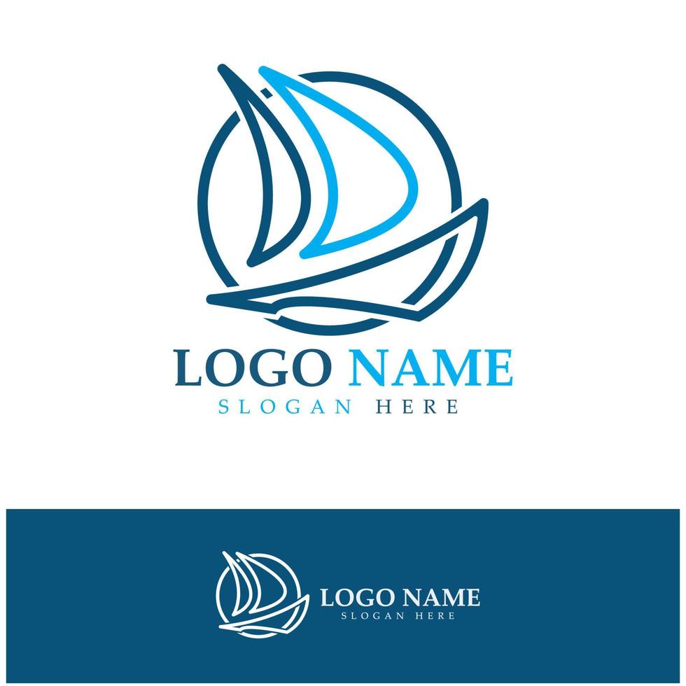 simple voilier dhow bateau sur mer océan vague art style logo design, croisières quotidiennes, voyage en mer, illustration d'icône vectorielle vecteur