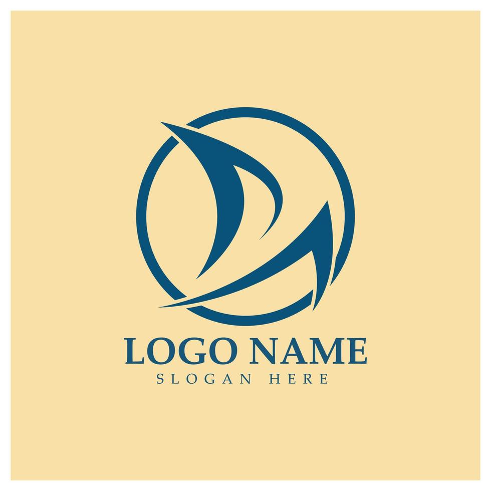 simple voilier dhow bateau sur mer océan vague art style logo design, croisières quotidiennes, voyage en mer, illustration d'icône vectorielle vecteur