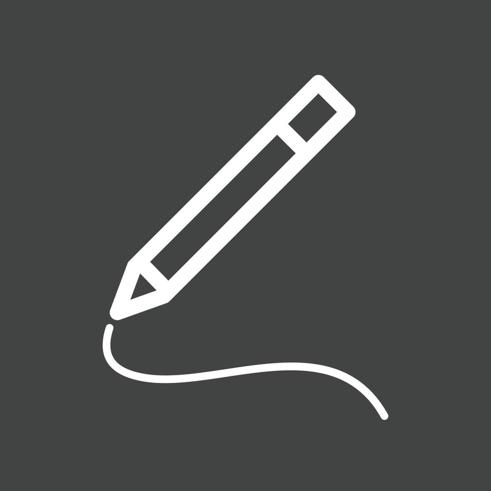 icône inversée de ligne de crayon vecteur