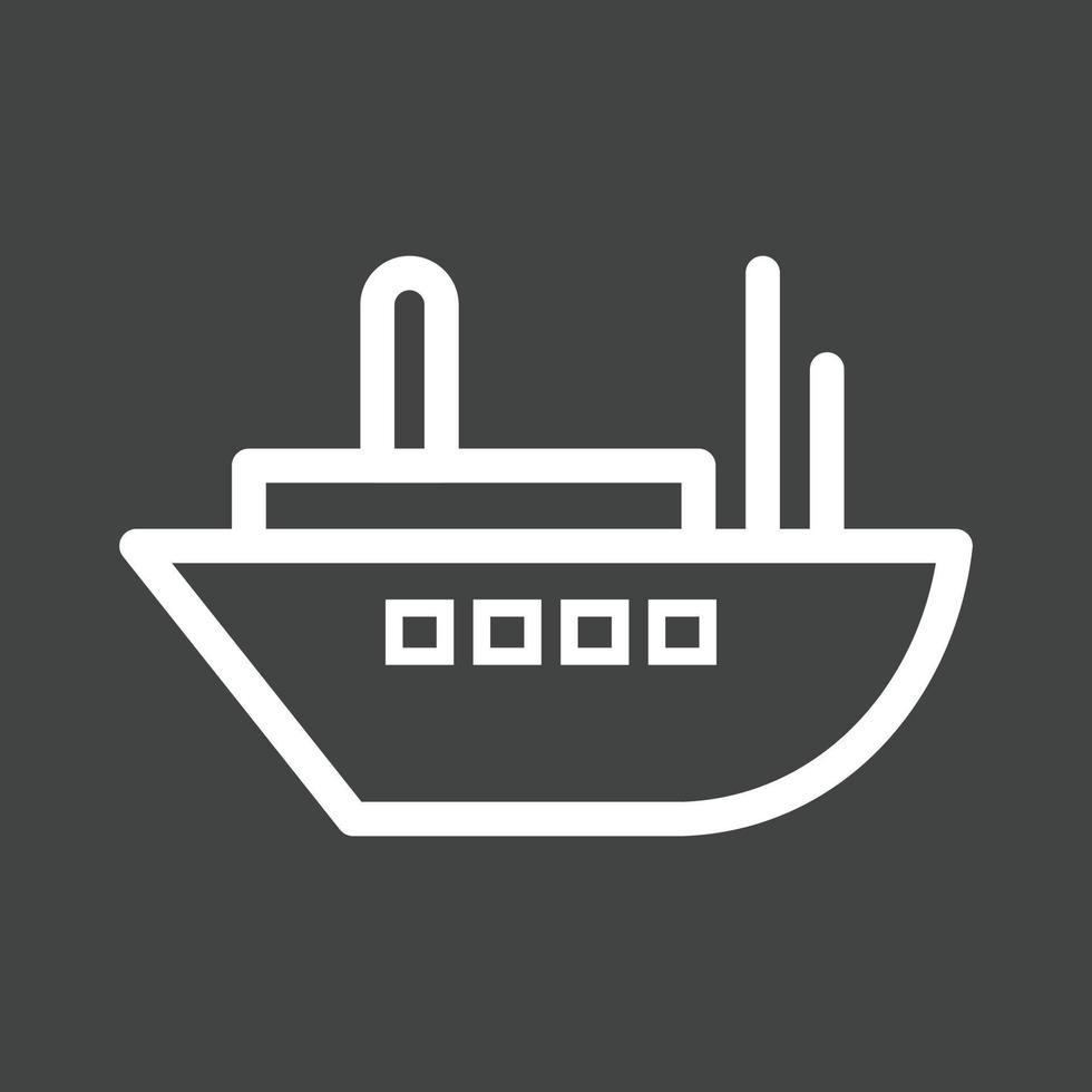 icône inversée de la ligne du navire de livraison vecteur