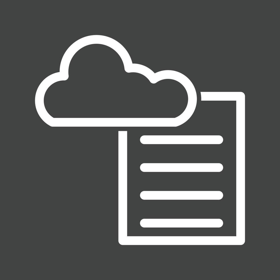 icône inversée de la ligne de rapport cloud vecteur