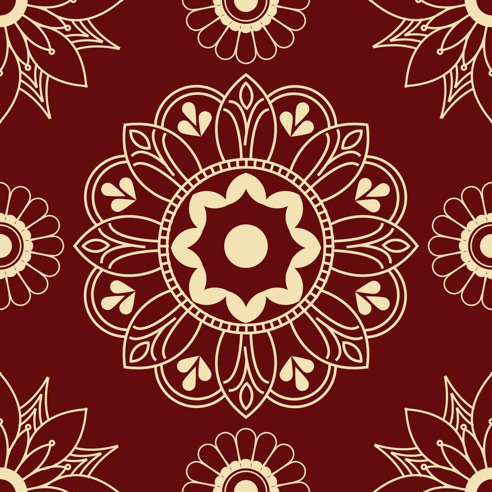 modèle sans couture avec des fleurs. fond de conception de mandala décoratif ornemental créatif. illustration vectorielle. vecteur