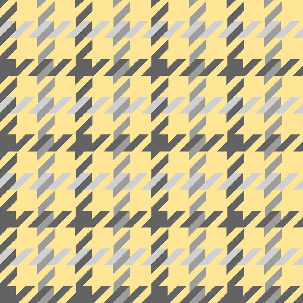 motif de conception d'illustration vectorielle d'impression sans couture pied de poule jaune-gris vecteur