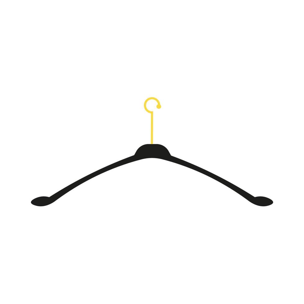 modèle de cintre. trempel noir avec crochet doré vecteur