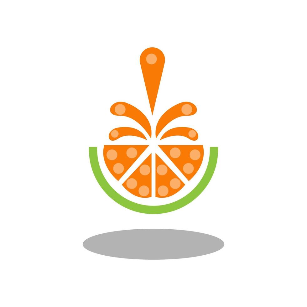 tranches d'orange, logo d'icône de jus d'orange vecteur