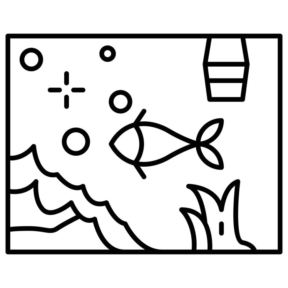 icône de poisson de compagnie, thème de l'animalerie vecteur