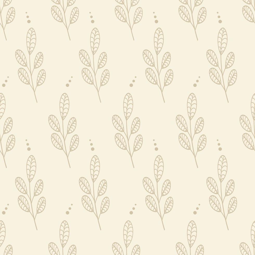 motif abstrait harmonieux de fleurs sur fond beige. fond décoratif de plantes ondulées. bannière, tissu, textile, emballage, design. vecteur