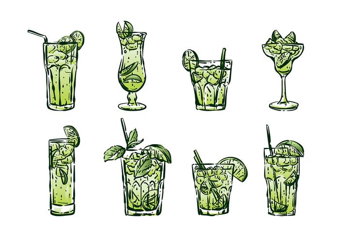 Vecteurs de la caipirinha dessinés à la main vecteur