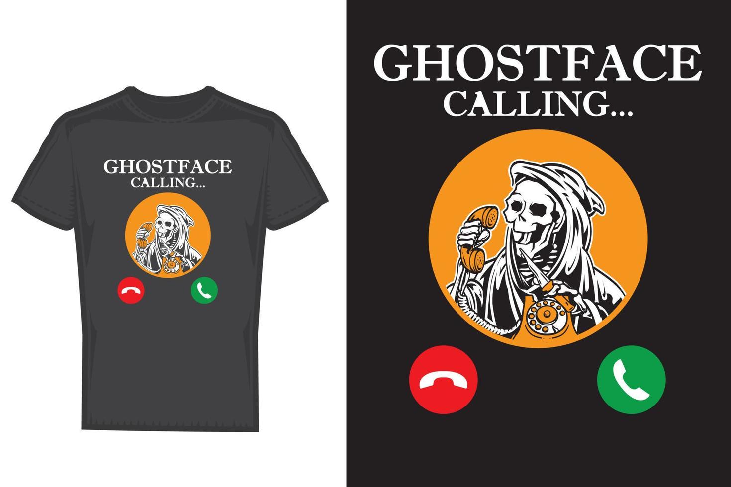 t-shirt ghostface appelant vecteur