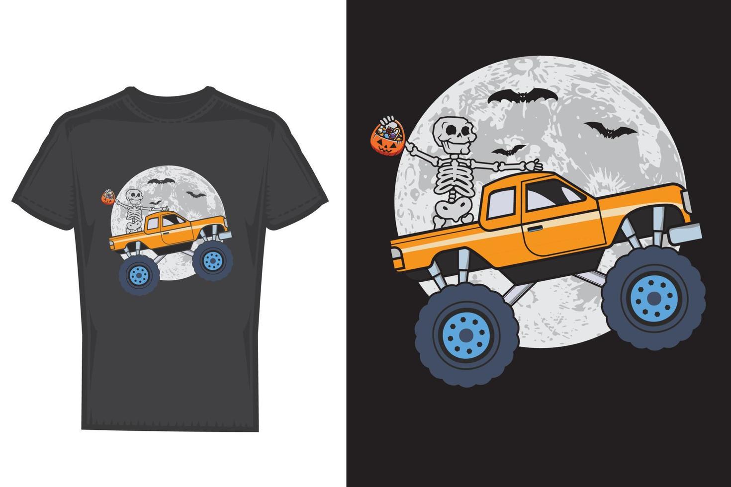 t-shirt halloween camion vecteur