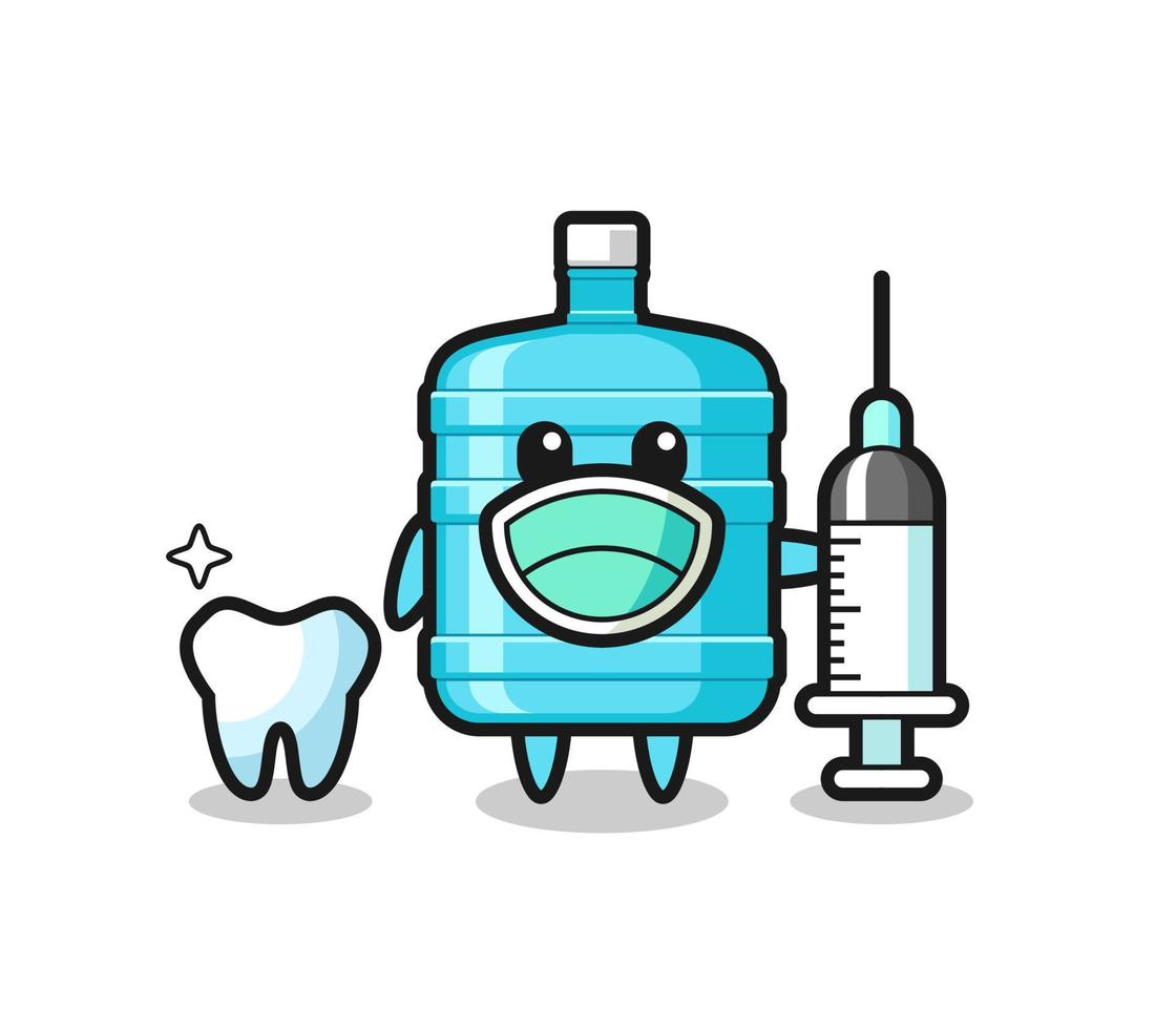 personnage mascotte d'une bouteille d'eau d'un gallon en tant que dentiste vecteur