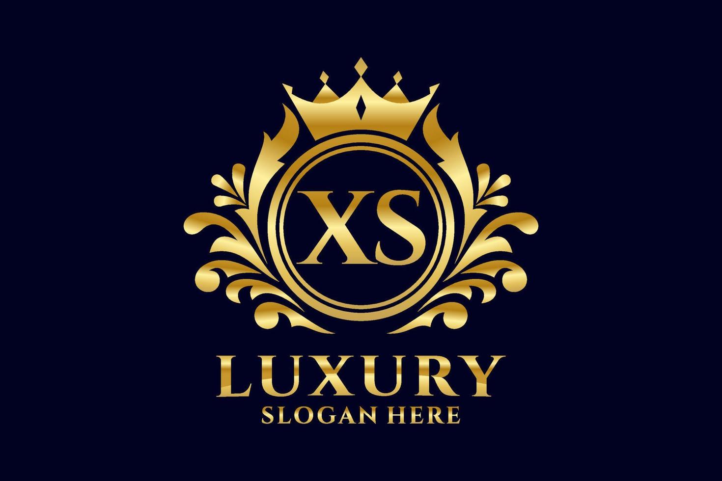 modèle initial de logo de luxe royal de lettre xs dans l'art vectoriel pour des projets de marque luxueux et d'autres illustrations vectorielles.