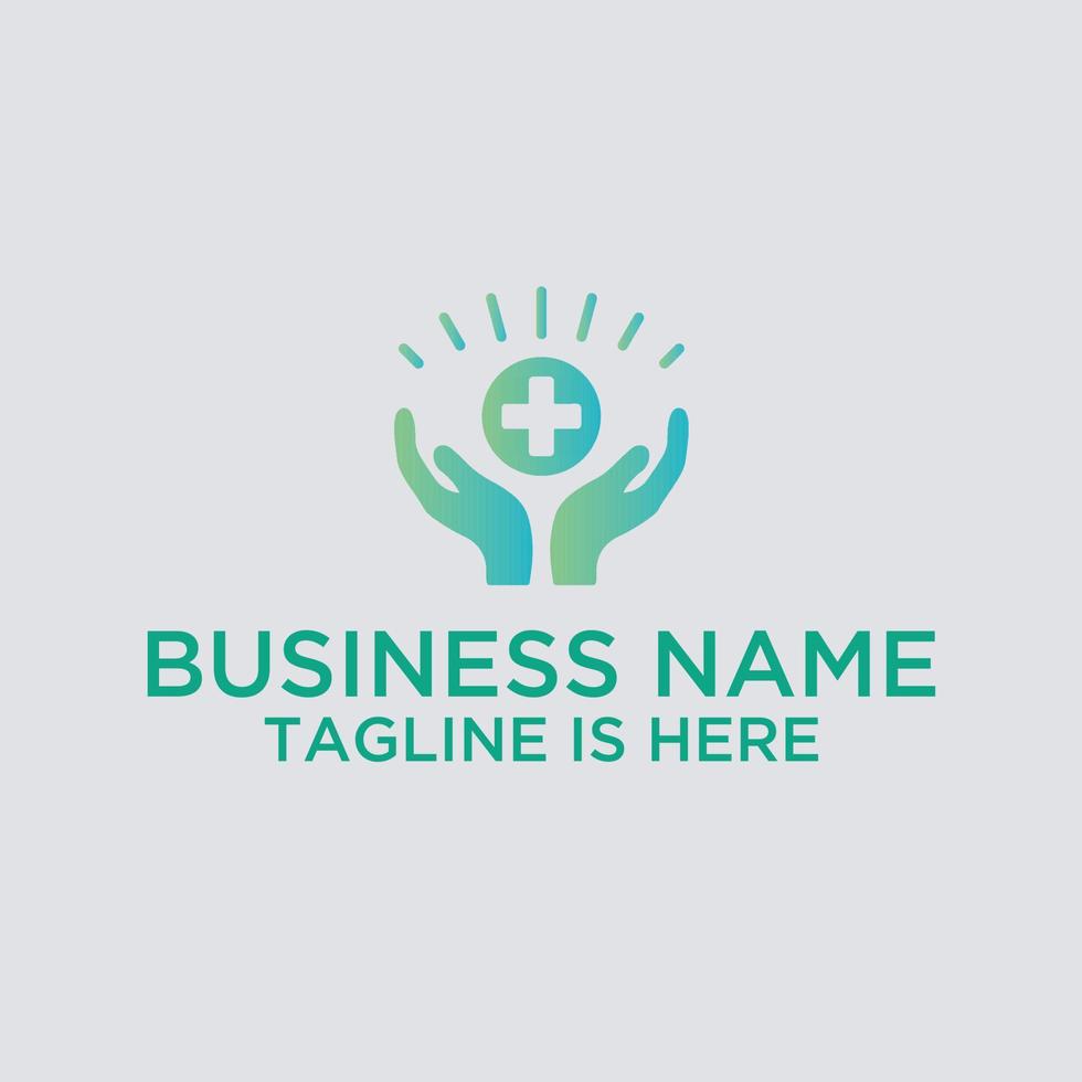 conception de logo de santé à deux mains logo médical icône de santé modèle de vecteur d'affaires