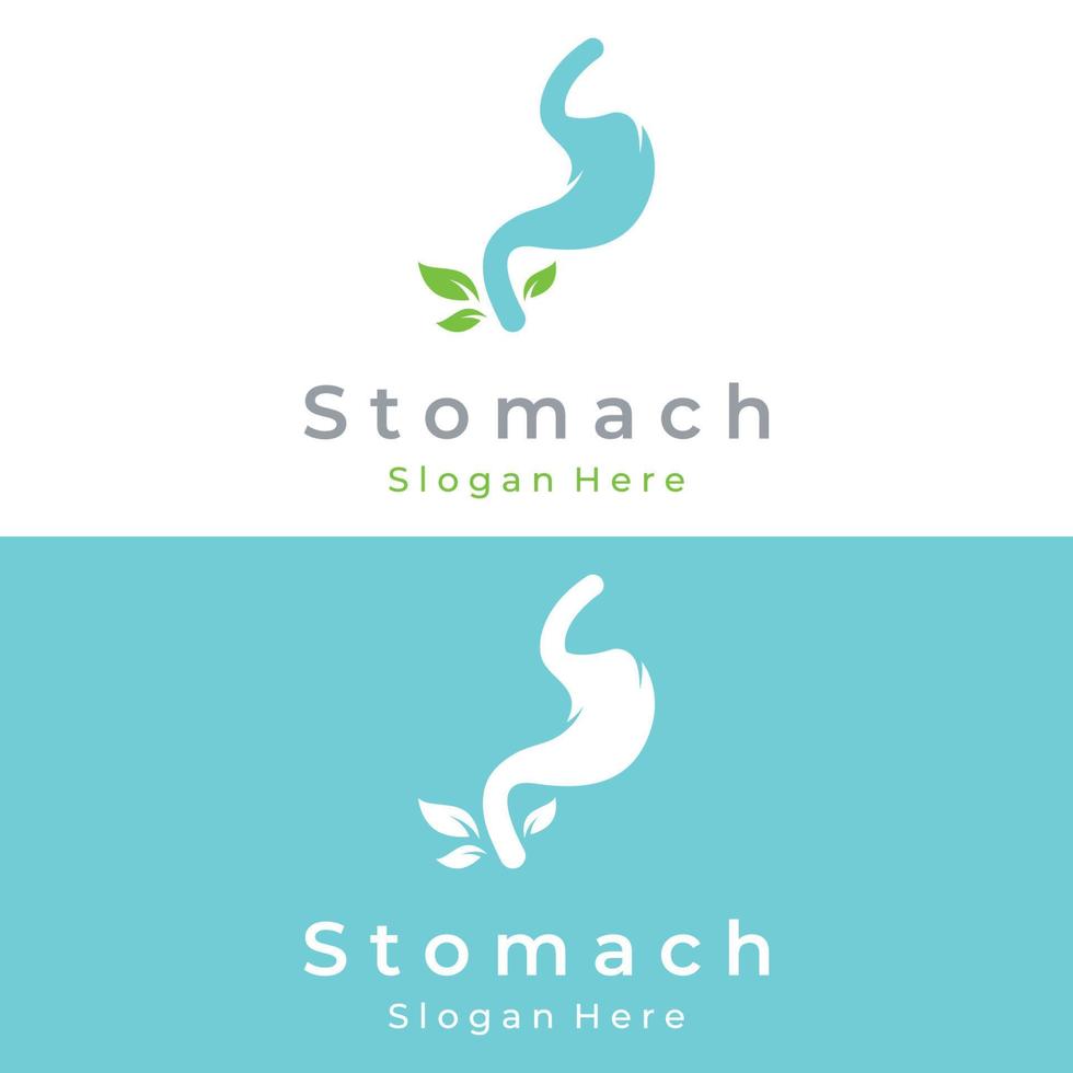 création de logo de modèle de santé de l'estomac et de soins de l'estomac. signe de logo pour médecin, entreprise et image de marque. vecteur