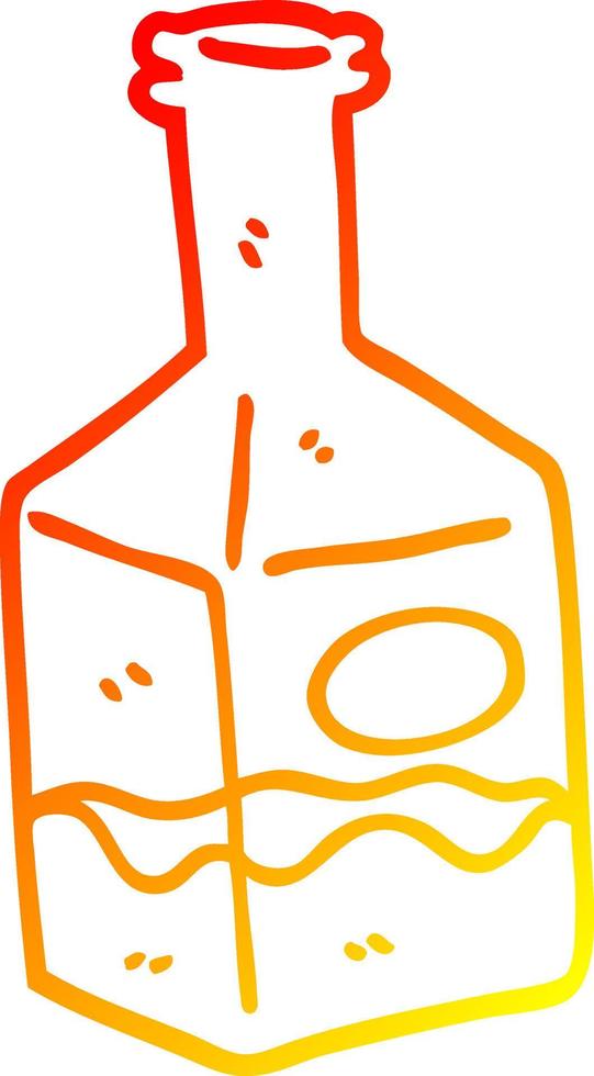 boisson de dessin animé de dessin de ligne de gradient chaud dans la carafe vecteur