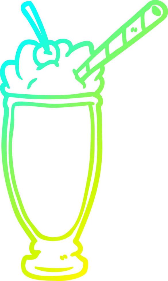 milkshake de dessin de ligne de gradient froid vecteur