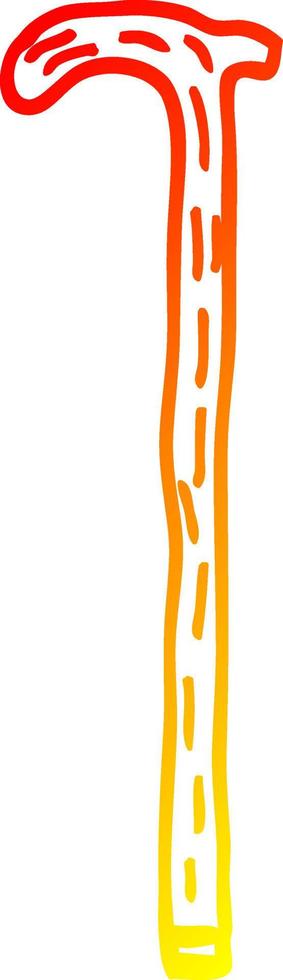 ligne de gradient chaud dessin dessin animé bâton de marche vecteur