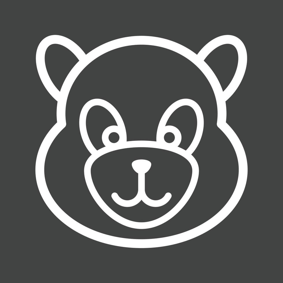 icône inversée de la ligne de visage de panda vecteur