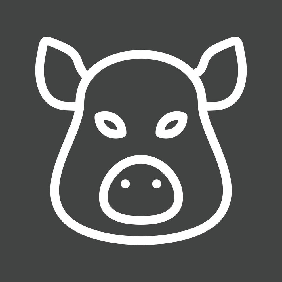 icône inversée de ligne de visage de cochon vecteur