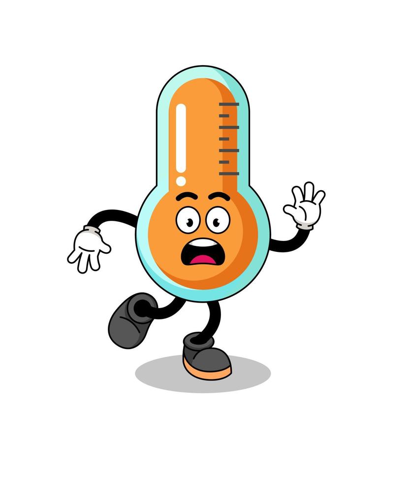 illustration de mascotte de thermomètre glissant vecteur