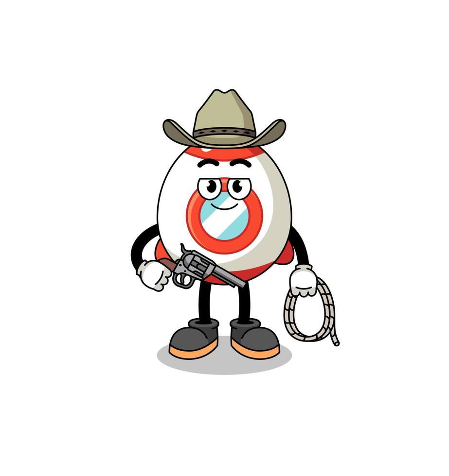 mascotte de personnage de fusée en tant que cow-boy vecteur