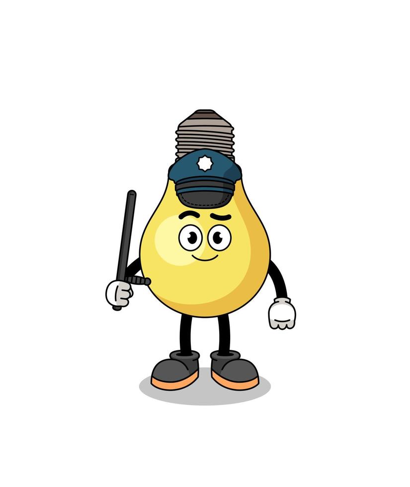 illustration de dessin animé de la police de l'ampoule vecteur