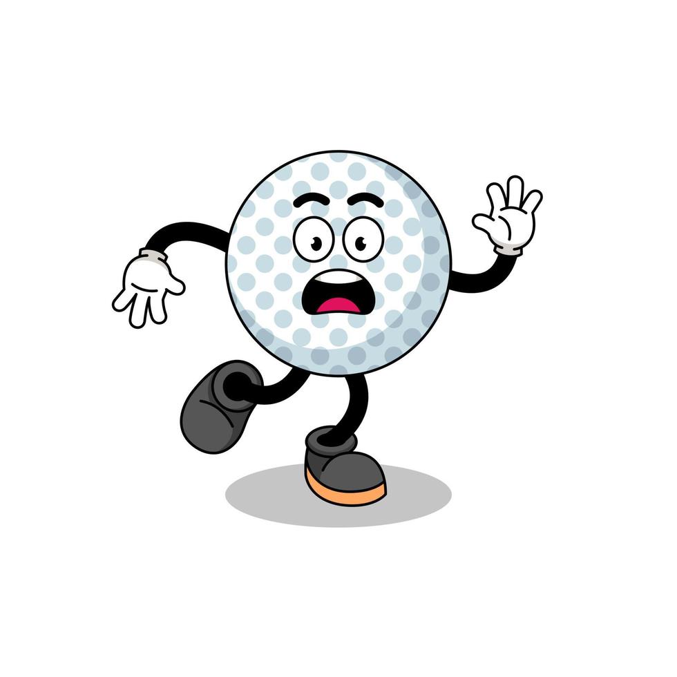 illustration de mascotte de balle de golf glissant vecteur