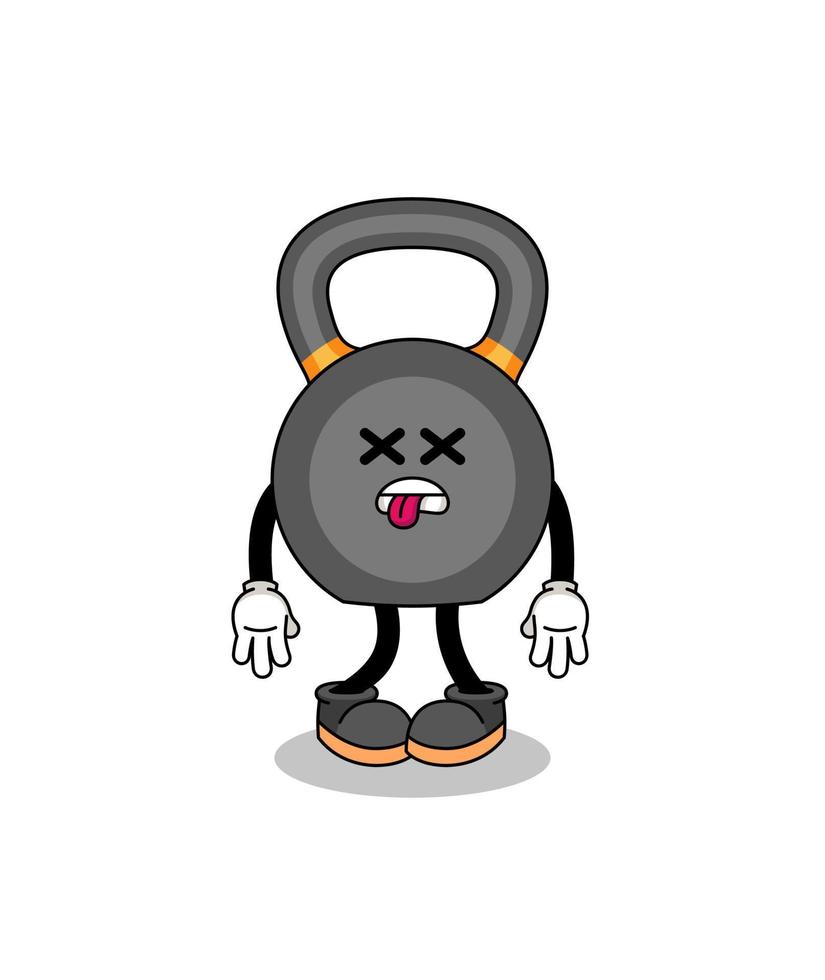 l'illustration de la mascotte kettlebell est morte vecteur