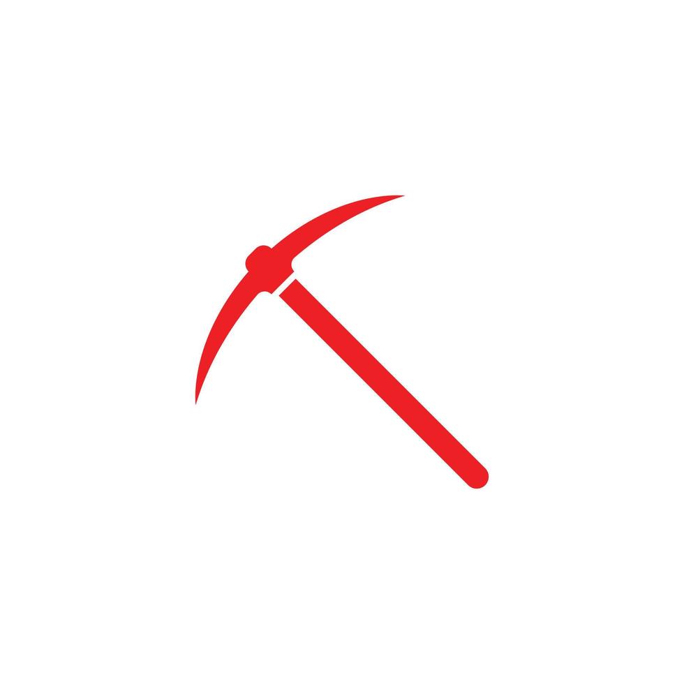 eps10 vecteur rouge kylo ou pioche icône solide d'outil minier isolé sur fond blanc. symbole d'instrument de poche dans un style moderne et plat simple pour la conception, le logo et l'application mobile de votre site Web