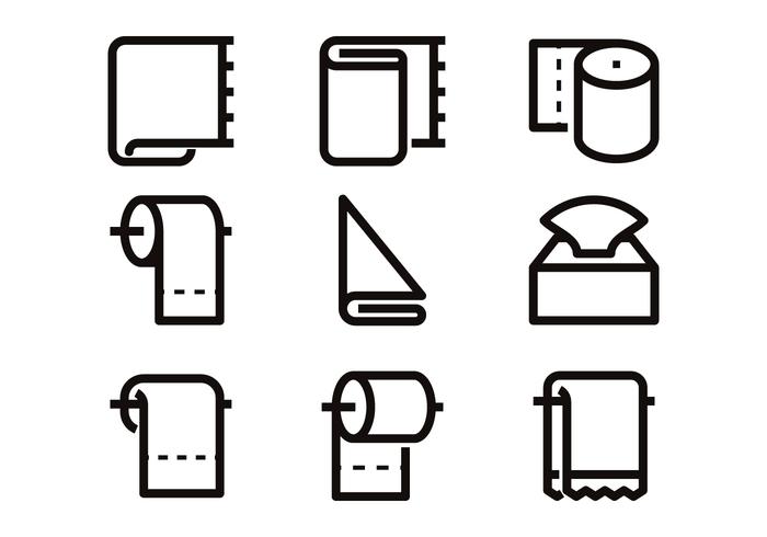 Vecteurs d'icônes de ligne de papier toilette vecteur