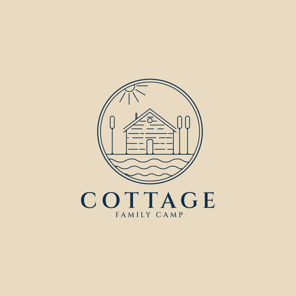 logo, icône et symbole d'art en ligne de cottage, avec illustration vectorielle emblème vecteur