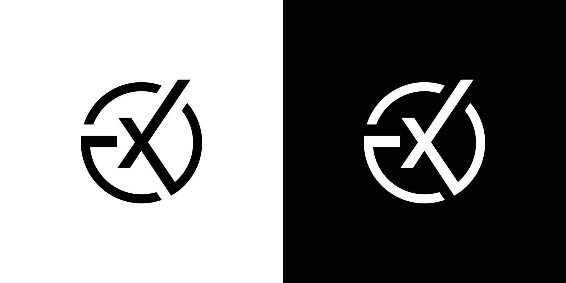 abstrait de conception de logo de cercle initial ex moderne et unique vecteur