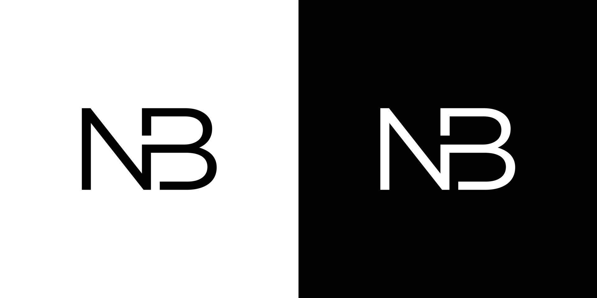 abstrait de conception de logo initial nb moderne et simple vecteur