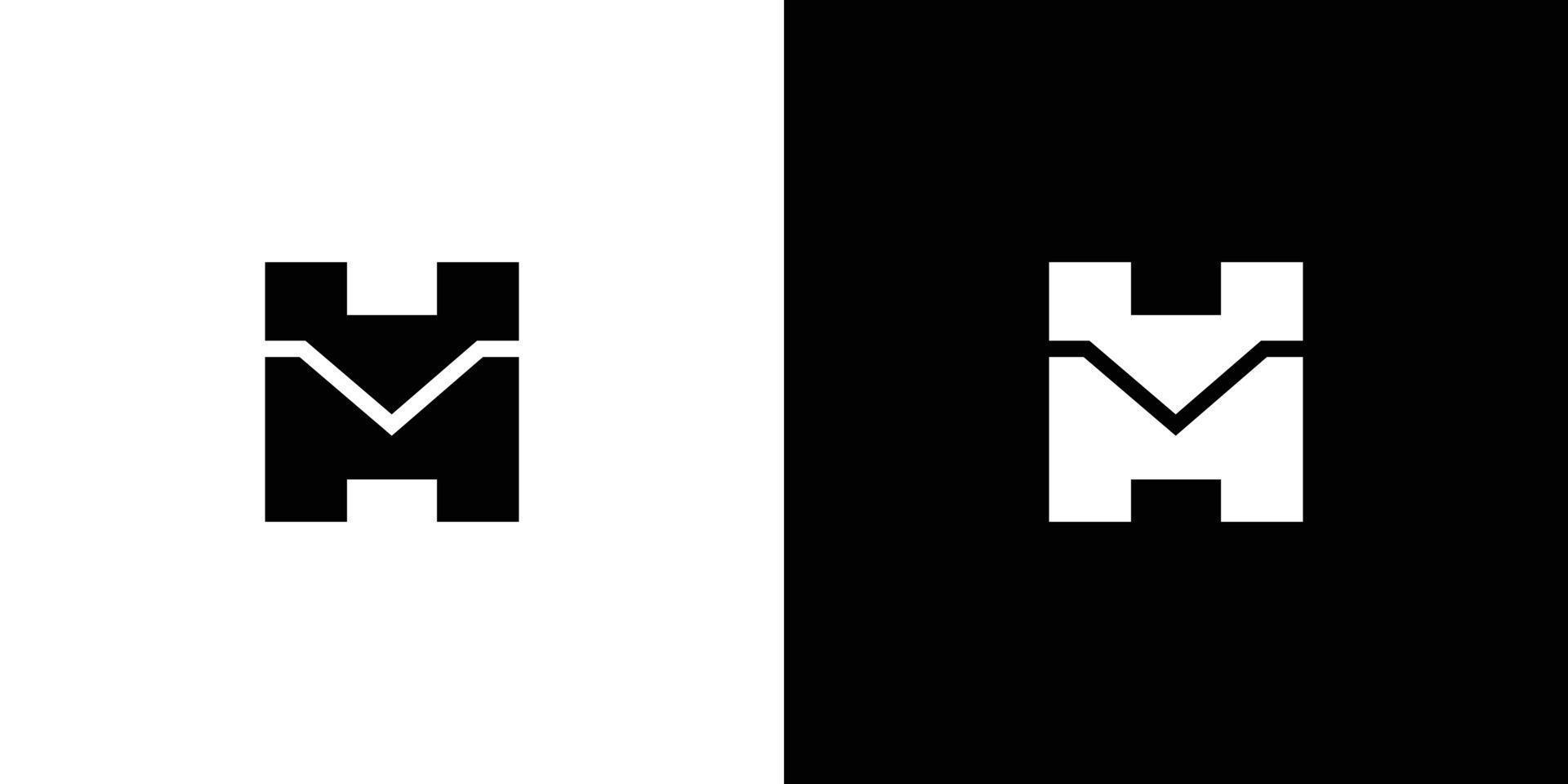 création de logo abstrait avec initiales hm modernes et solides vecteur