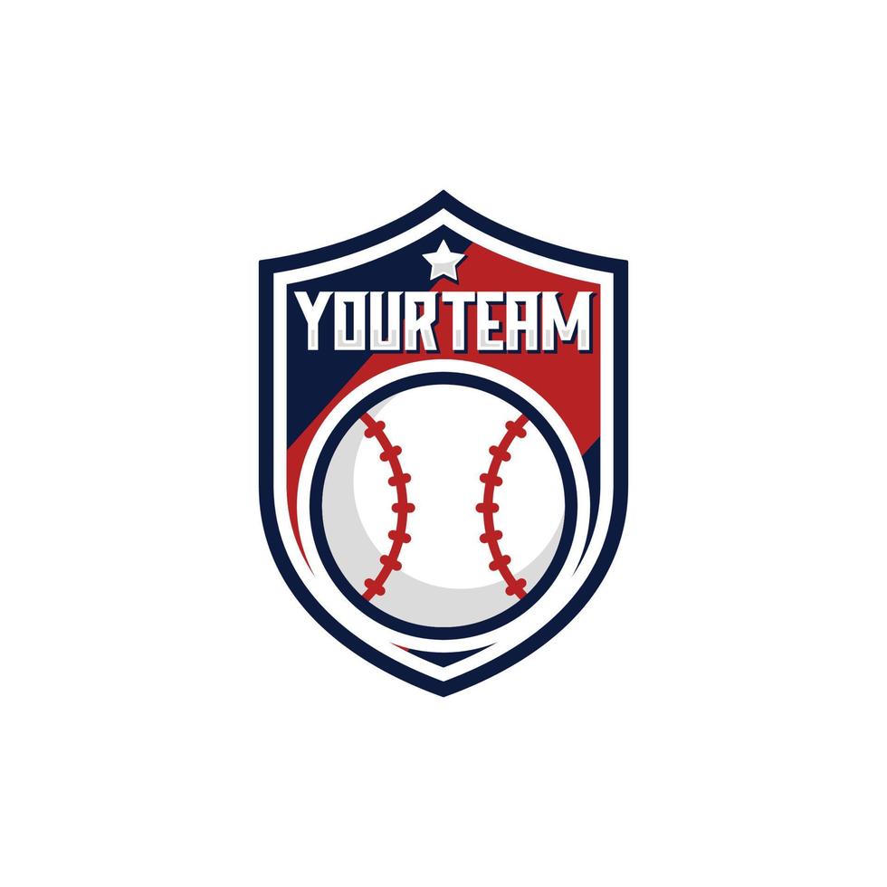 illustration vectorielle de conception de logo d'emblème d'équipe de baseball vecteur