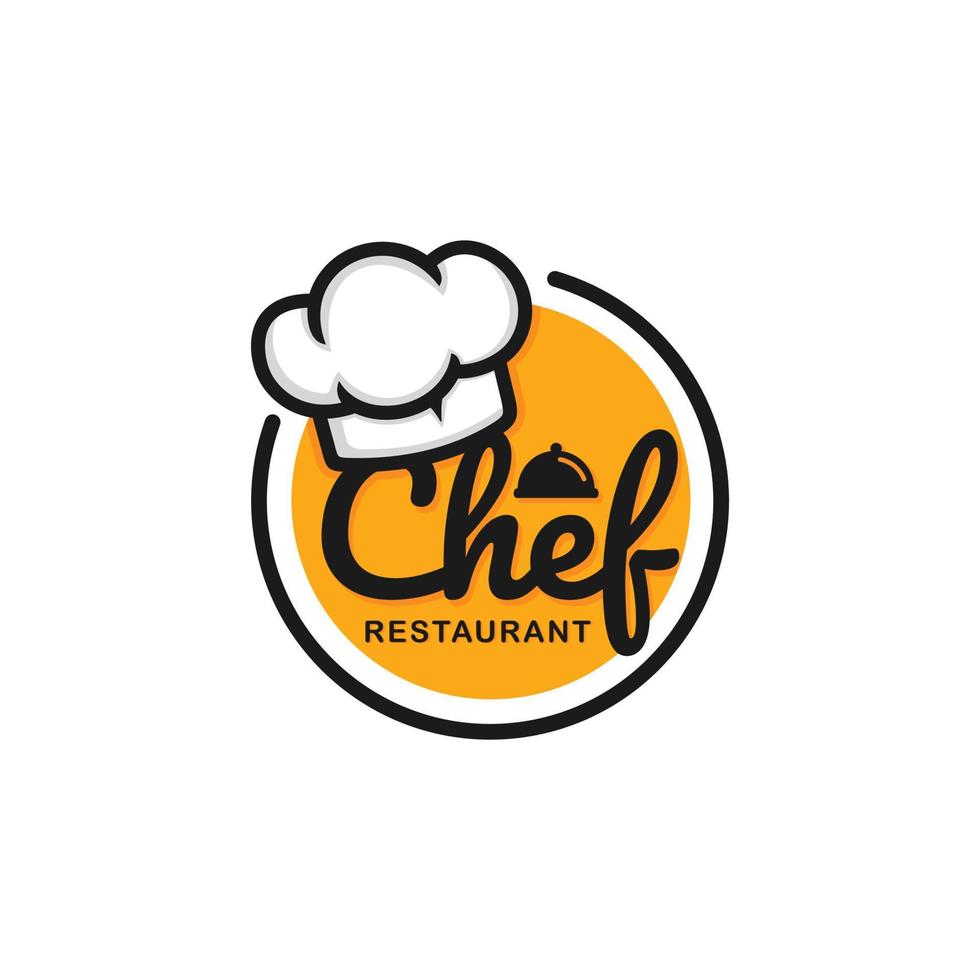 illustration vectorielle de chef logo design. logo restaurant vecteur