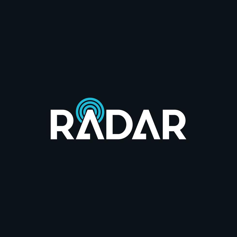 logo moderne de technologie de texte de marque radar vecteur