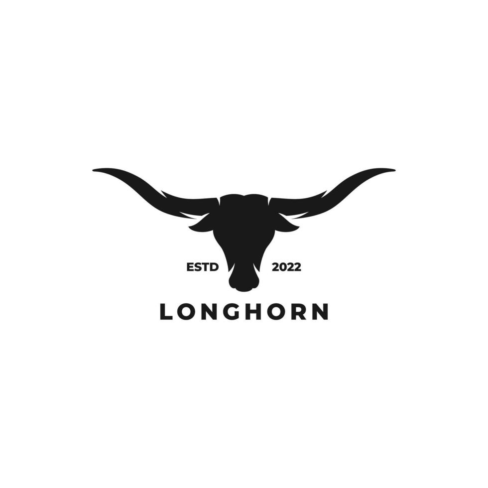 vecteur de conception de logo plat simple longhorn