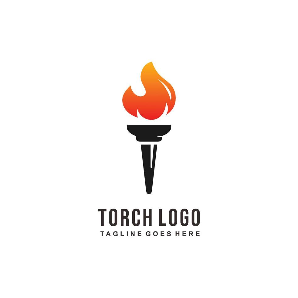 vecteur de conception de logo de torche