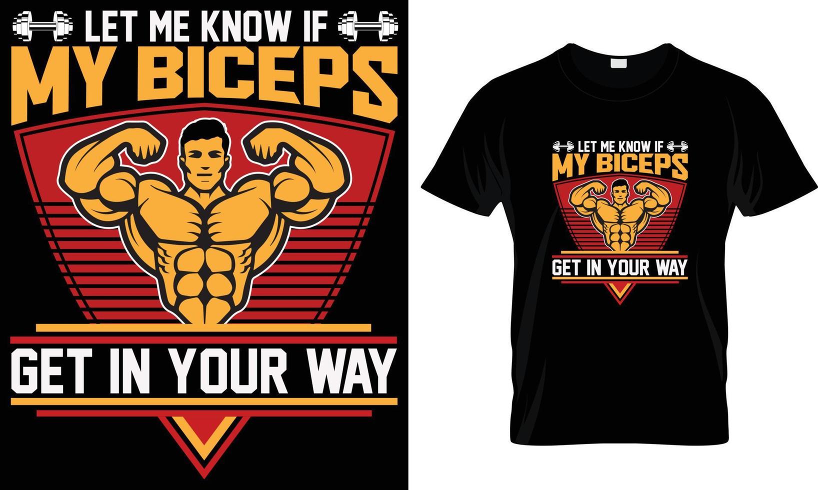 mon graphique de conception de t-shirt fitness biceps vecteur