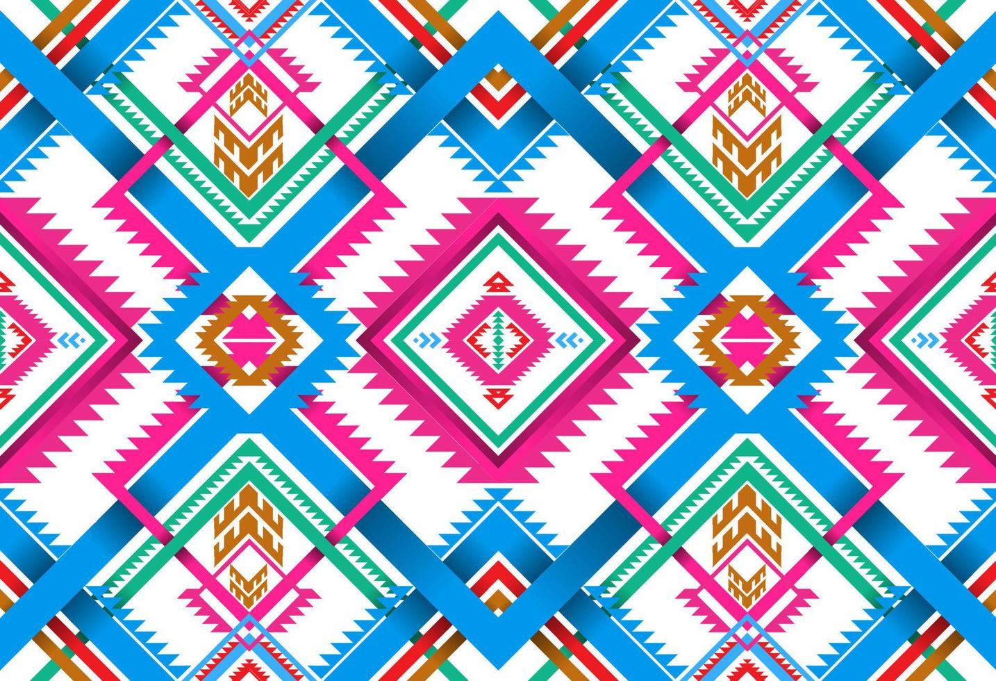 conception de fond de motif géométrique ethnique traditionnel pour les arrière-plans tapis papier peint vêtements envelopper tissu illustration vectorielle de style de broderie sans couture vecteur